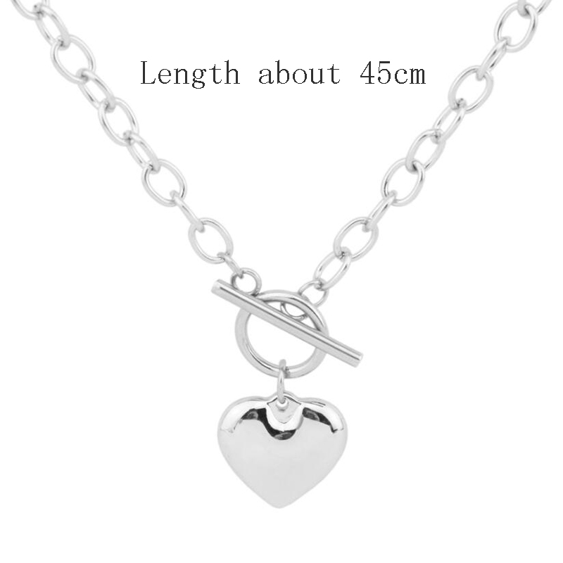 Dây chuyền choker mặt trái tim phong cách Harajuku cổ điển
