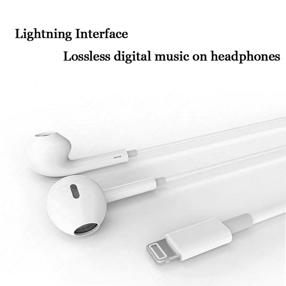 Tai nghe Bluetooth Lightning mới Tai nghe có dây 8 pin Điều khiển âm lượng & Mic cho iPhone 8/7