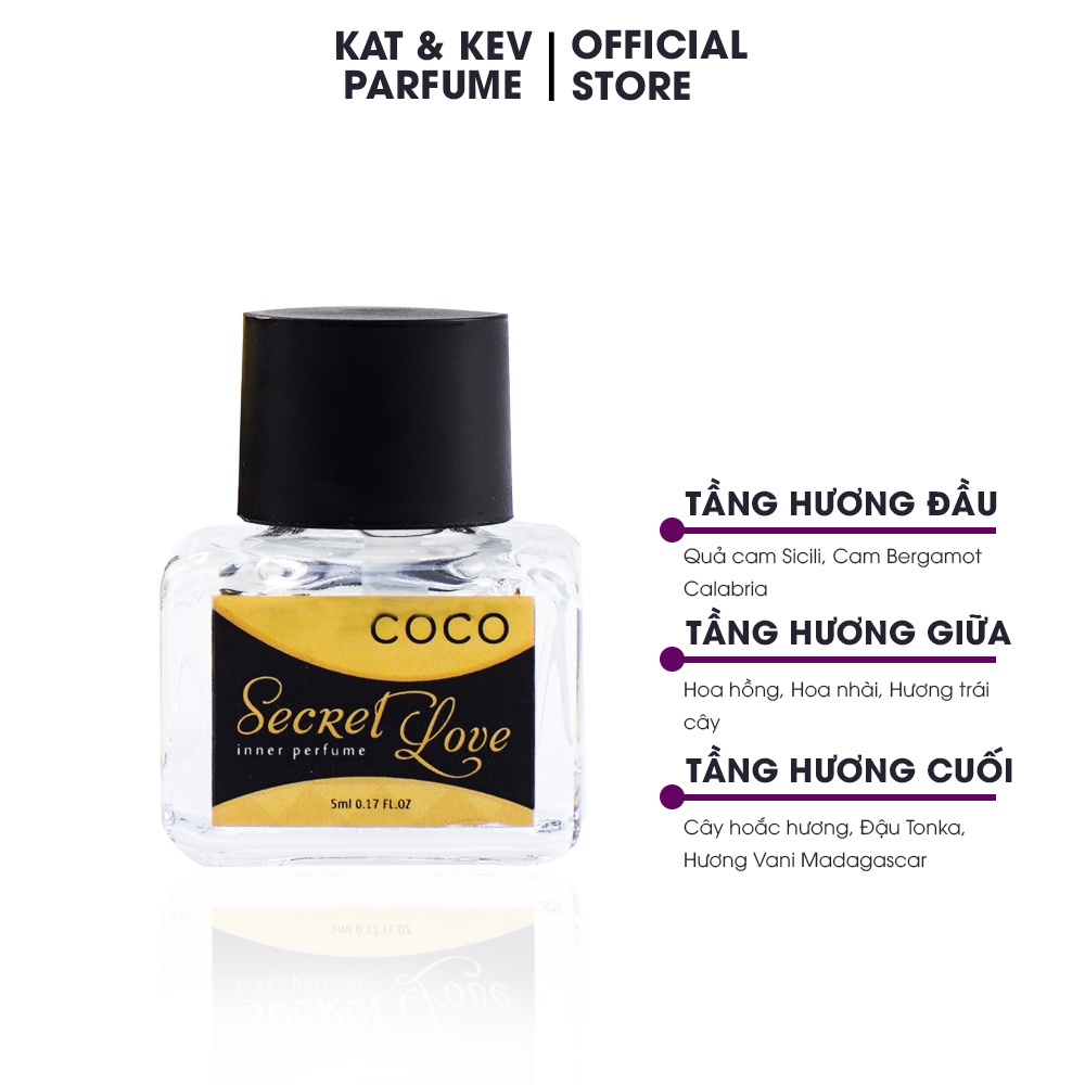 NƯỚC HOA VÙNG KÍN KAT&amp;KEV SECRET LOVE 5ML - 3 MÙI HƯƠNG QUYẾN RŨ CHÍNH HÃNG