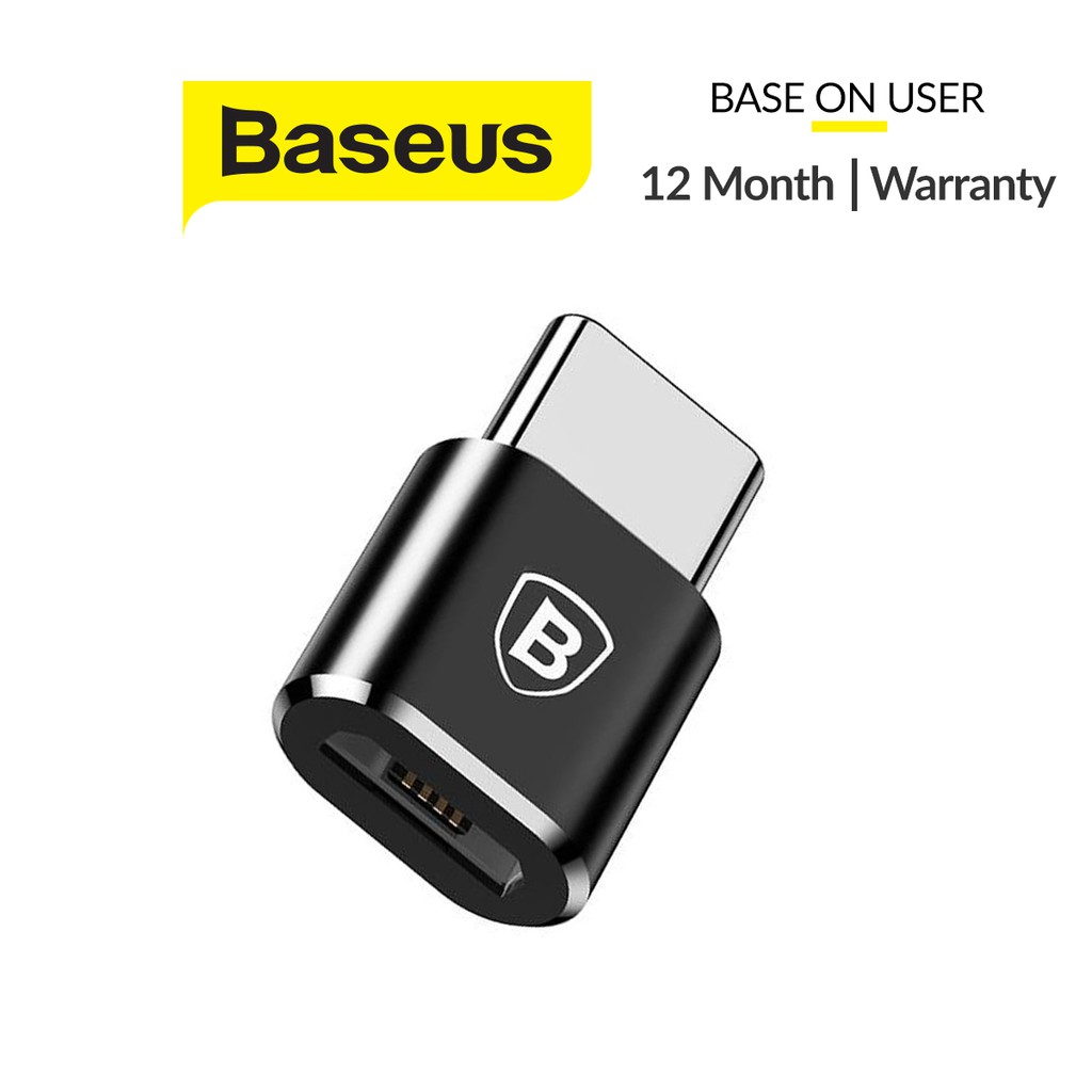 Adapter Baseus Mini Micro female to Type-C, OTG chuyển đổi từ Micro ra Type-C, hỗ trợ sạc nhanh 2.4A,truyền dữ liệu