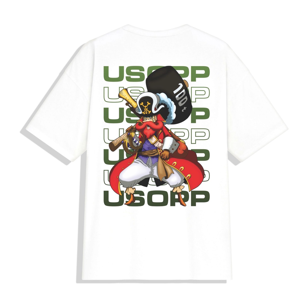 Áo Thun Unisex Tay Lỡ Form Rộng Hình Nhân Vật Usopp Anime One Piece In 2 Mặt