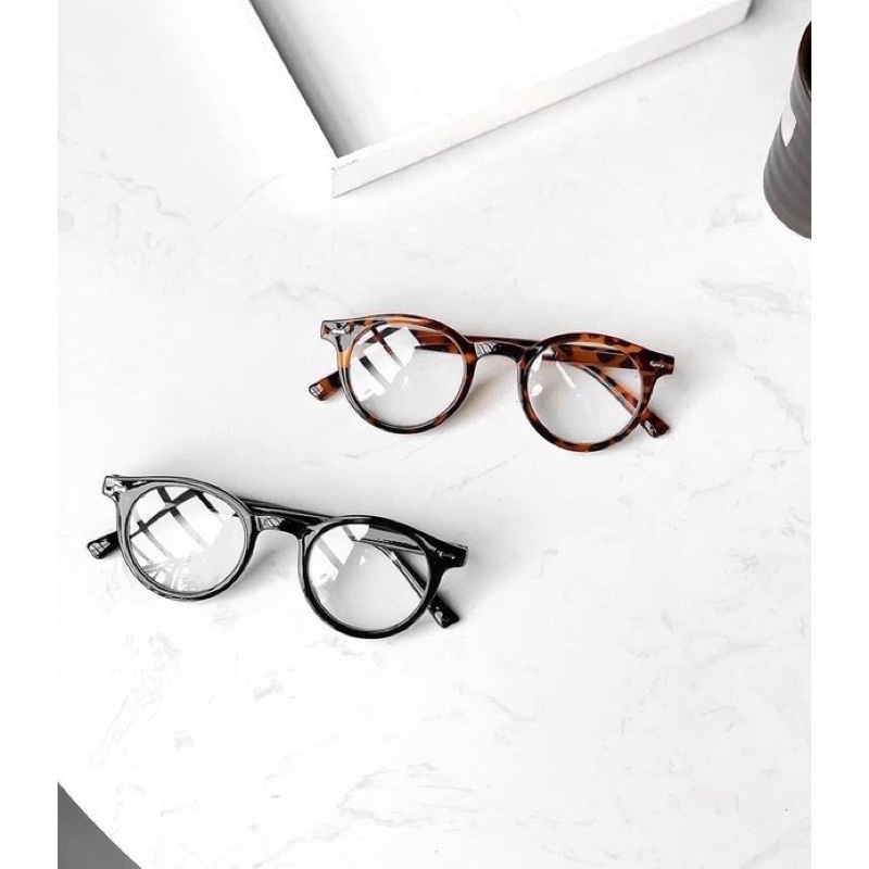 Kính giả cận, gọng kính cận tròn nam nữ form bé 3388 UV400, chống ánh sáng xanh Jolie eyewear