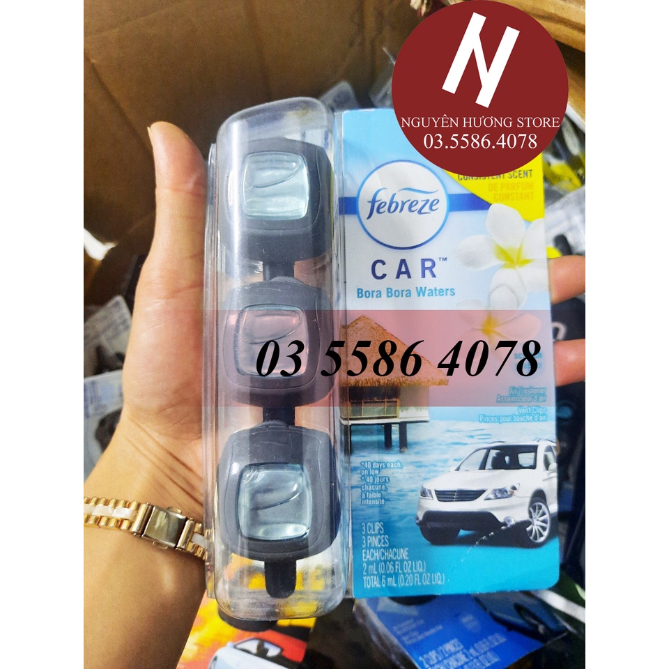 Nước Hoa Ô Tô Febreze Cao Cấp Kẹp Cửa Gió Điều Hòa Xe Hơi Febreze Car Vent Air Freshener