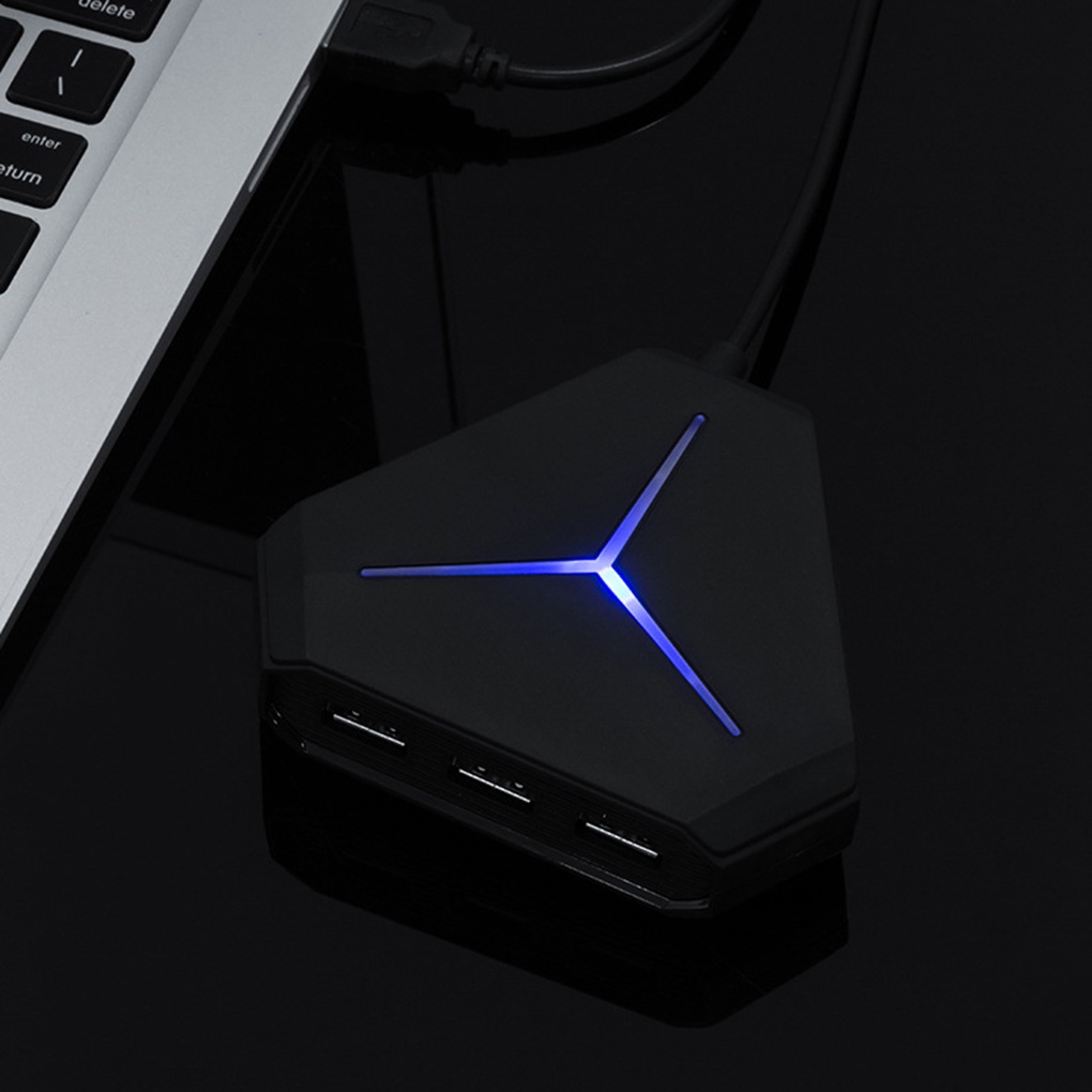 Bộ Chia USB 6 Cổng USB Hub 2.0 Tiện Dụng Hình Lục Giác Bộ chia cổng USB HUB mở rộng kết nối đa năng Có Đèn LED