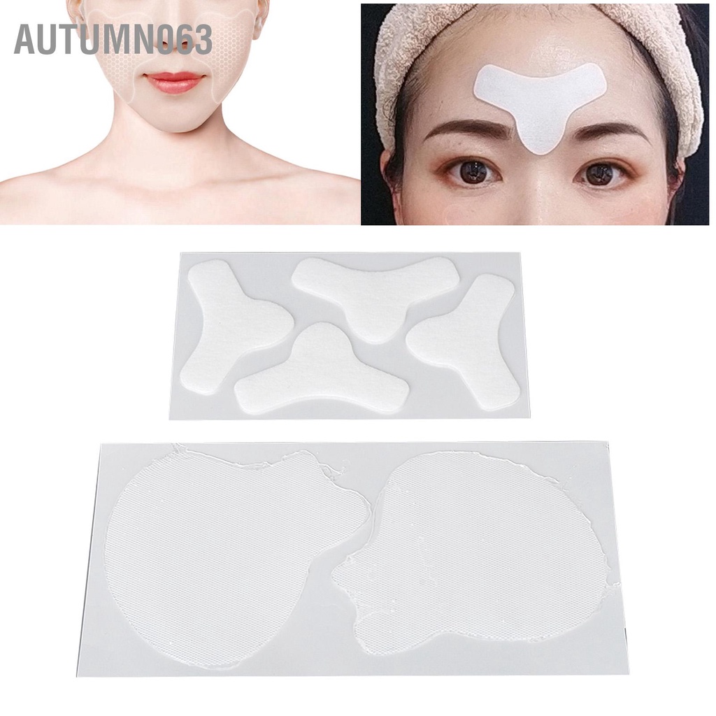 Autumn063 10 cái Miếng Dán Mặt Nếp Nhăn Y Định Hình Dưỡng Ẩm Phục Hồi Đàn Hydrogel Trán