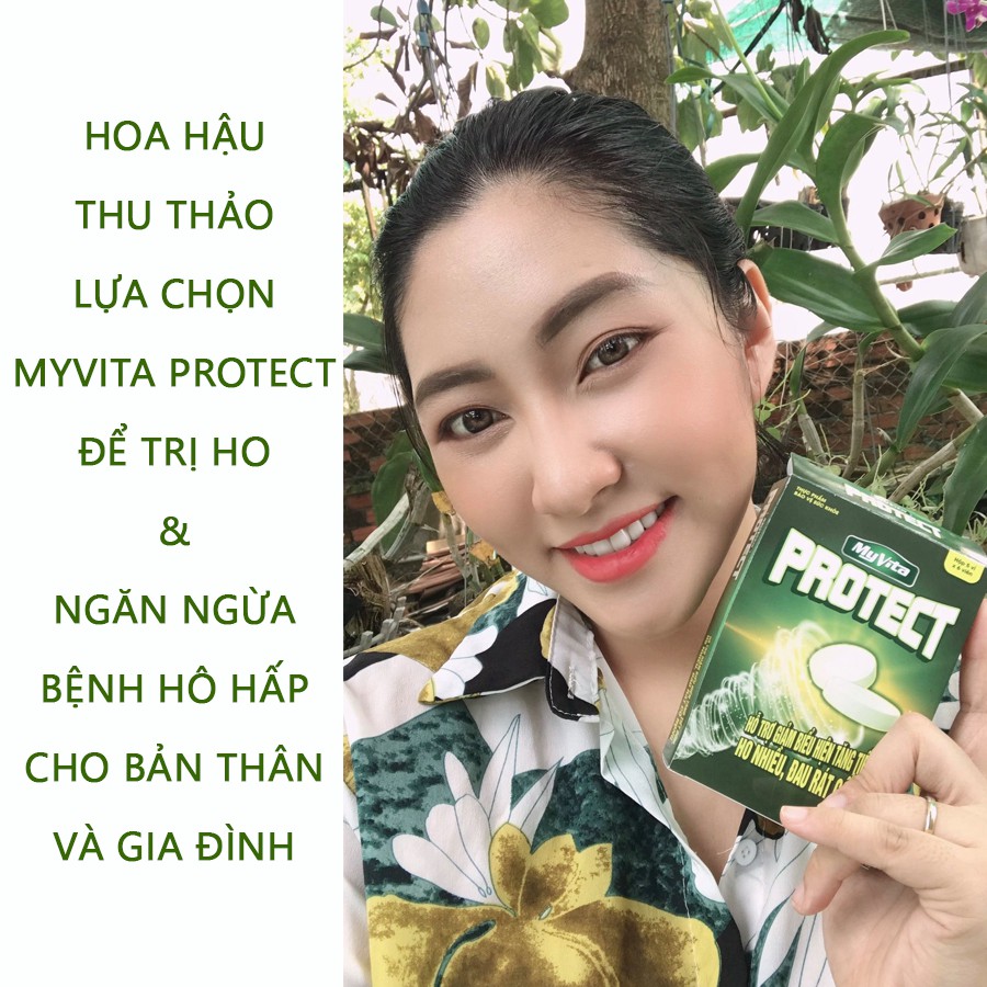 Viên ngậm ho MyVita Protect - Sát trùng mũi họng, bổ phế - Giảm ho, đau rát cổ họng, khản tiếng, ho đờm (vỉ 4 viên)