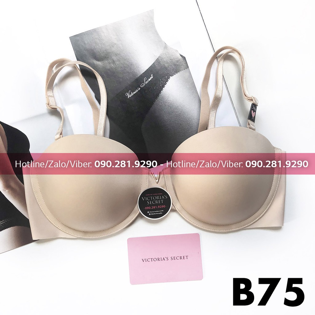(Bill Mỹ) 34B/B75 - Áo lót cao cấp Sexy Illusions, màu nude sáng, tháo dây, nâng ngực, Champagne - Victoria's Secret USA