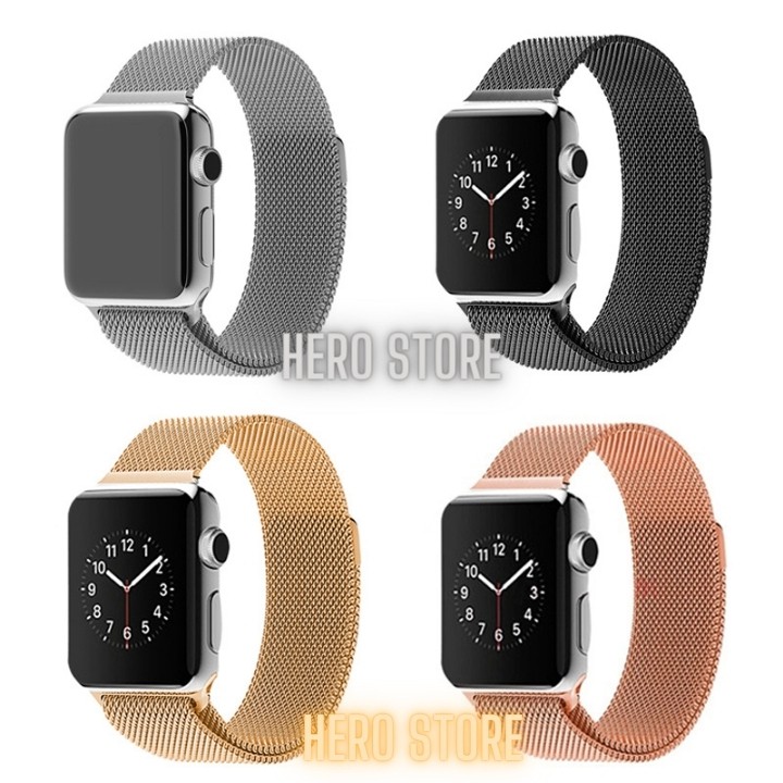 Dây Đeo Apple Watch Thép Không Gỉ - Series 5/4/3/2/1, T500, W26, W46, Dây Milanese Loop