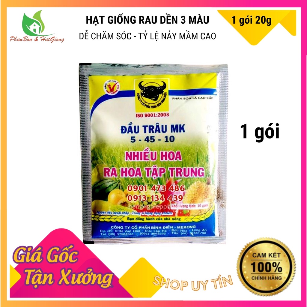 Phân Bón Hoa, Rau Sạch NPK 5-45-10 gói 20g - Giúp Ra Hoa Tập Trung - Shop Phân Bón và Hạt Giống