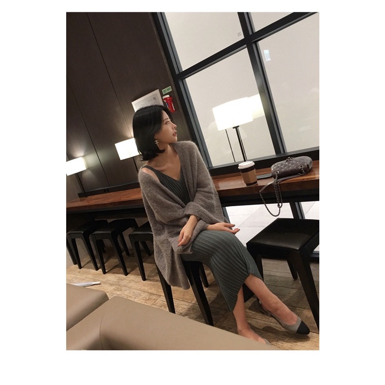 Áo Cardigan Len Mỏng Tay Form Rộng Dáng Dài