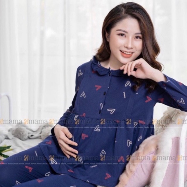 Bộ bầu và sau sinh dài tay chất cực đẹp dáng cực xinh