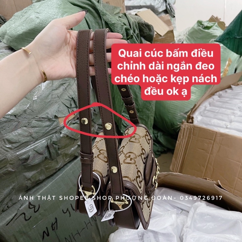 Túi Hồ Ngọc Hà size 18cm- 22cm Nâu 2022 in chữ to HÀNG QUẢNG CHÂU