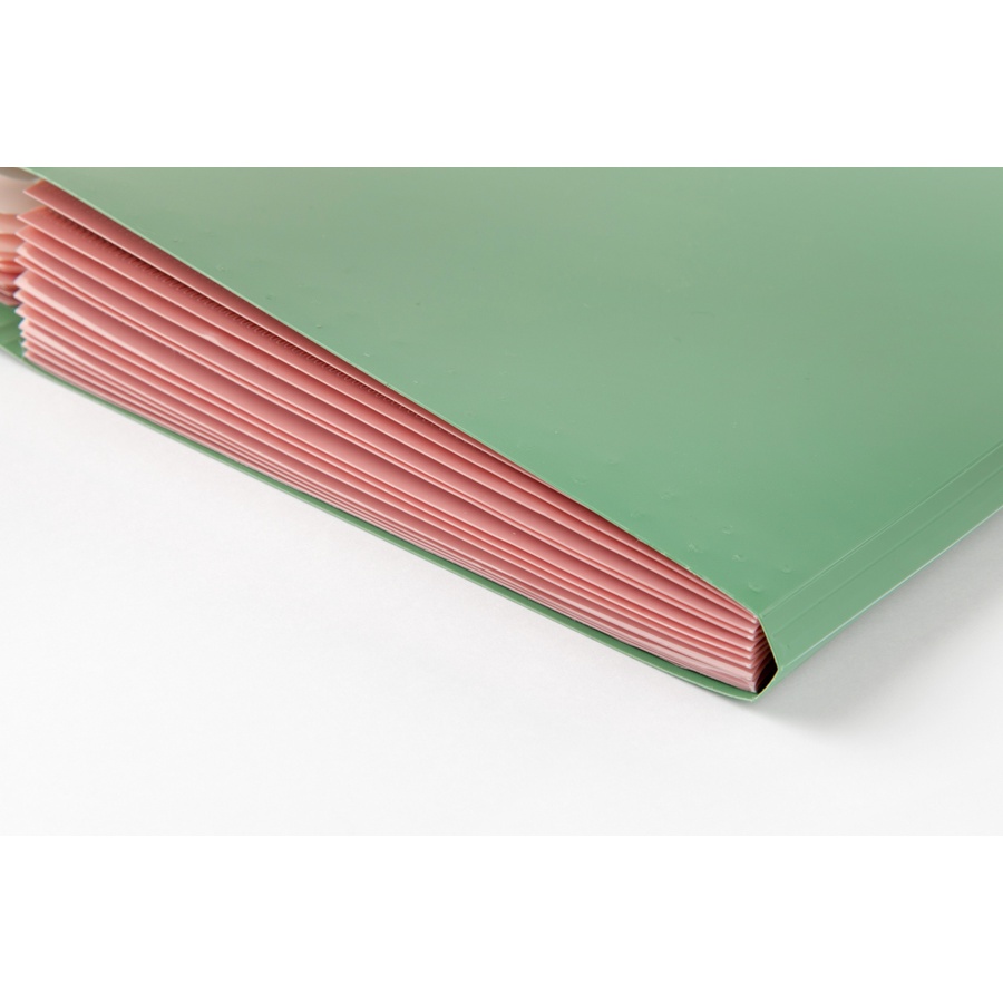 Túi Đựng Tài Liệu ARTBOX Hàn Quốc Màu Xanh Lá Cây 12 Ngăn Có Nút Cài