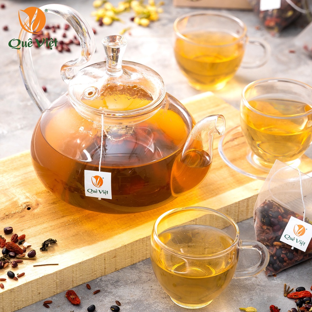 Combo 2 hộp Trà gạo lứt Quê Việt thanh lọc gan, giải độc cơ thể nguyên liệu tự nhiên an toàn 600gr/hộp | BigBuy360 - bigbuy360.vn