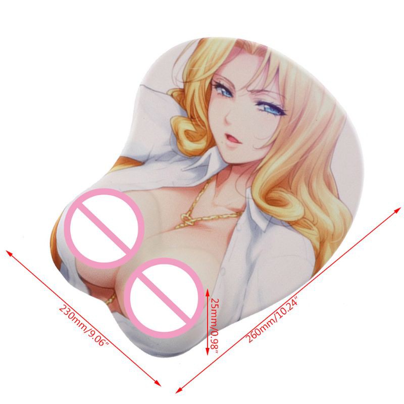 Creative Cartoon Anime 3D Sexy Beauty Chest Silicone Mouse Pad Wrist Rest Support