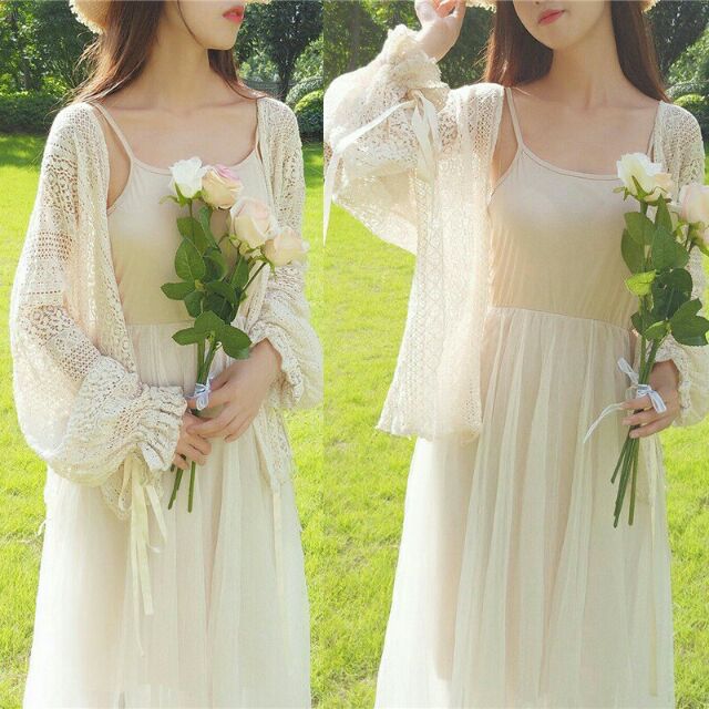 [ORDER]Áo khoác ren mỏng nơ tay tiểu thư | BigBuy360 - bigbuy360.vn