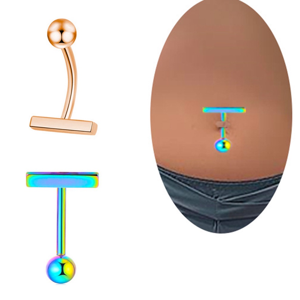 1 Khuyên Rốn Dạng Chữ T Bằng Thép Không Gỉ