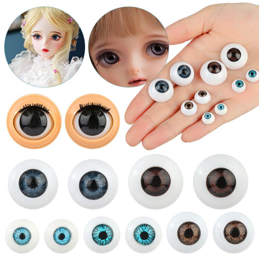 1 Cặp Mắt Búp Bê Hoạt Hình Mắt Giả Bằng Silicone Kèm Lông Mi