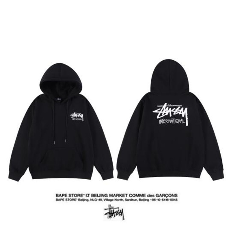 Stussy Áo Hoodie Tay Dài In Chữ Thời Trang Dành Cho Cặp Đôi