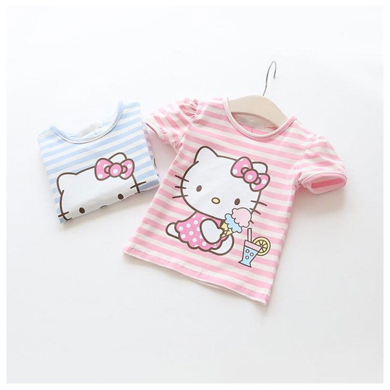 Áo thun ngắn tay in hình Hello Kitty đáng yêu cho bé