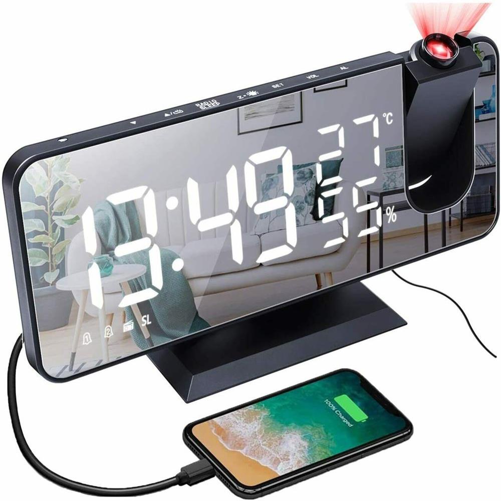 [ LED Radio projection electronic clock ][ LED Display Multi-Function Household Projector Clock ][ USB charging Operated Alarm Clock ]