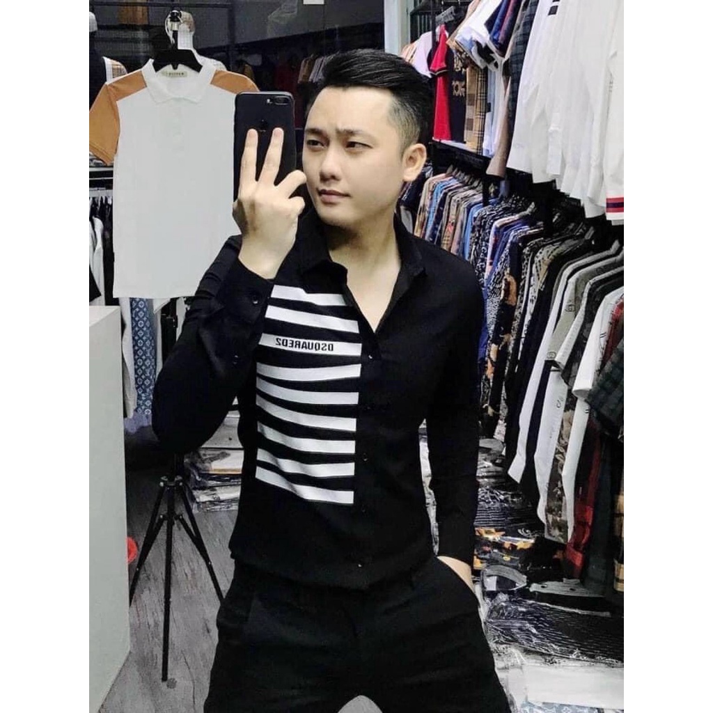 Áo sơ mi nam sọc ngang ngực cực kì hot hit cực ngầu siêu phẩm chất nhất năm