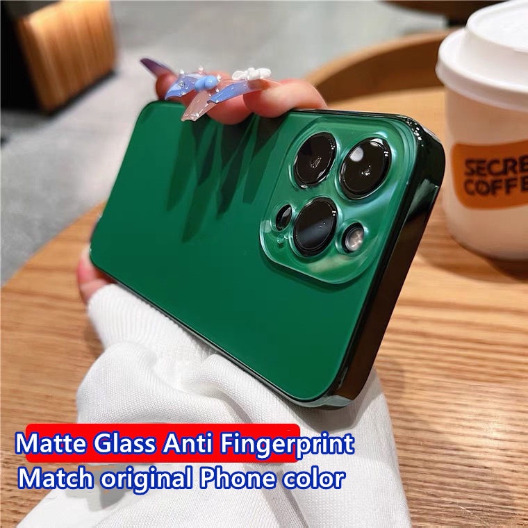 Ốp Điện Thoại Mặt Kính Cường Lực Chống Dấu Vân Tay Cho iphone 13 pro max i11 i12 12pro 11 pro max