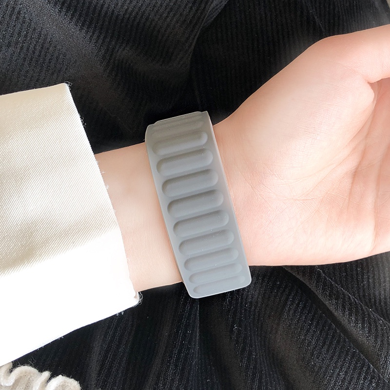 Dây Đeo Nam Châm Silicone Cho iwatch7 Series 6/5/4/3/SE 41mm45mm APatch7 40mm44mm Ap band 7 6 5 4 SE