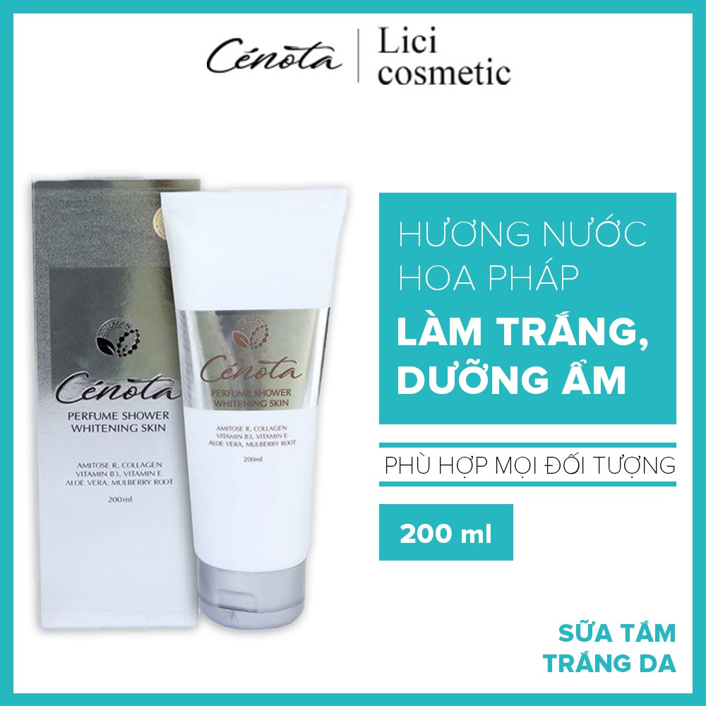 Sữa tắm trắng da hương nước hoa, sữa tắm trắng da Cenota Perfume Shower Whitening Skin 200ml