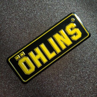 Tem nhôm dán Pô Ohlins 8x3cm