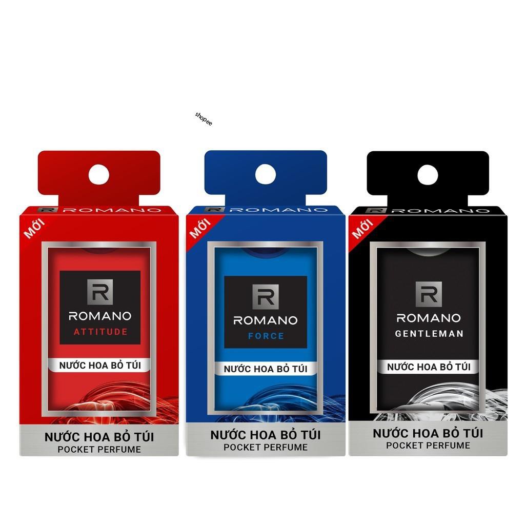 Combo 3 Nước hoa bỏ túi Romano Attitude & Force & Gentleman (18ml/chai)