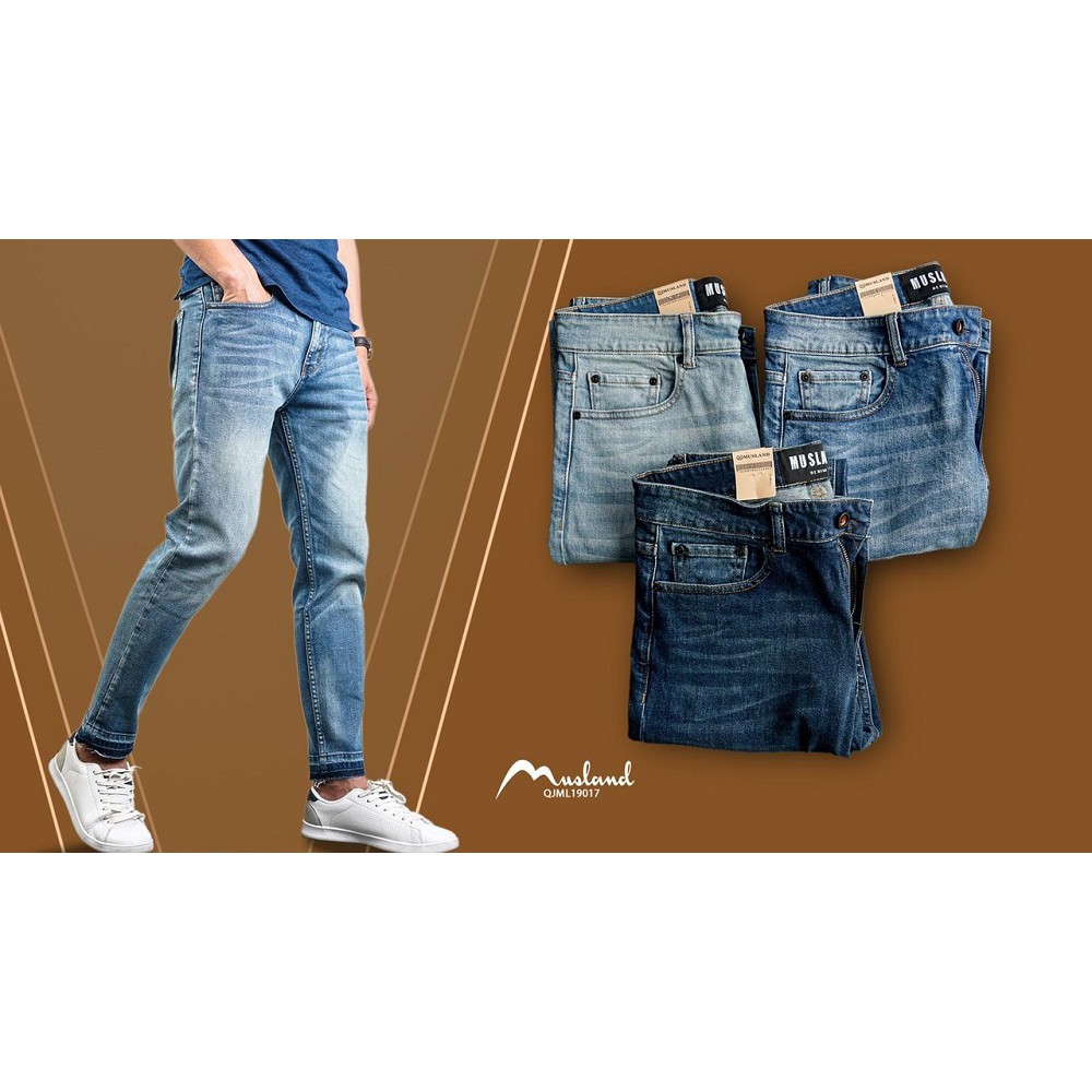Quần Jeans nam Musland,kiểu dáng Skinny,chất liệu cotton- indigo,được phối màu và chỉ cực đẹp,tinh tế trong mọi góc nhìn