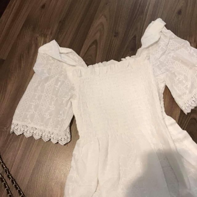 Đầm trắng vải xô (freesize)