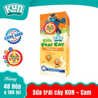 Sữa Trái Cây KUN Cam Thùng 48 Hộp x 180ml
