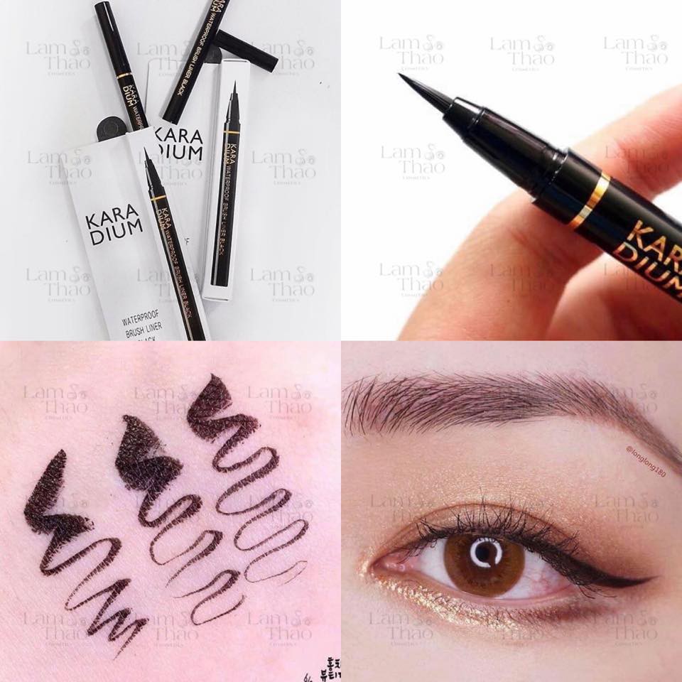 Bút Dạ Kẻ Mắt Chống Trôi Karadium Waterproof Brush Liner Black