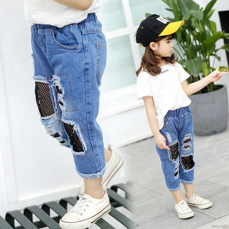 Quần short jeans rách cho bé gái