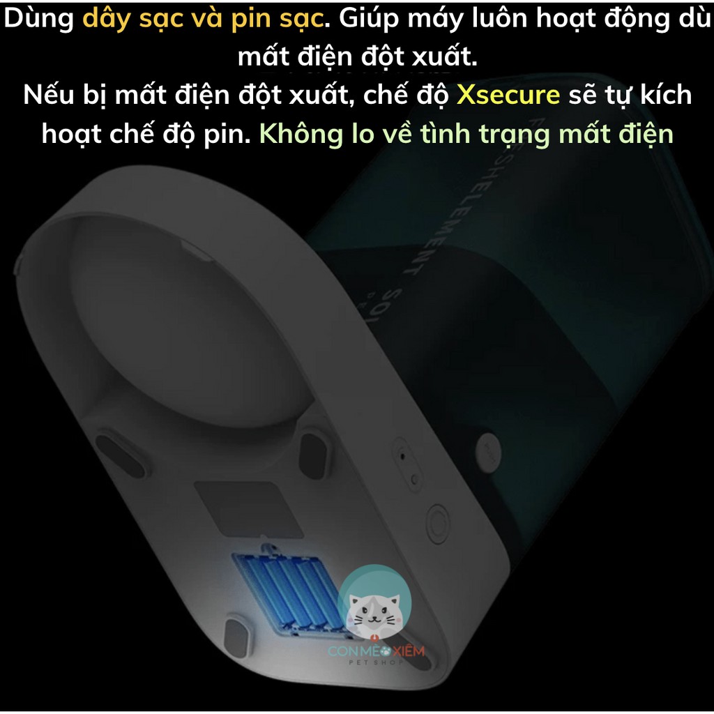 Máy ăn tự động chó mèo Petkit feeder solo nhả hạt, thả thức ăn khô thịt sấy cho thú cưng Con Mèo Xiêm