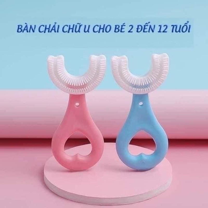 Bàn chải đánh răng thông minh chữ U silicon cho bé từ 2-6 tuổi