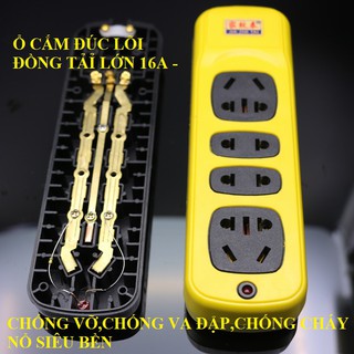 Ổ cắm điện đúc siêu bền chống rơi công suất cao 5700W 16A 14 Lỗ