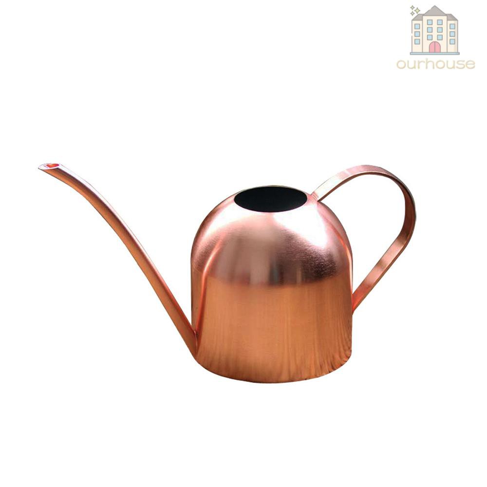 Rose Gold Small Watering Can kettle Helps You Water Tiny House Plants, Succulents, Bonsai or Herb Gardens - Steel Plant Waterer for Miniature Flower Pots - 17 Oz