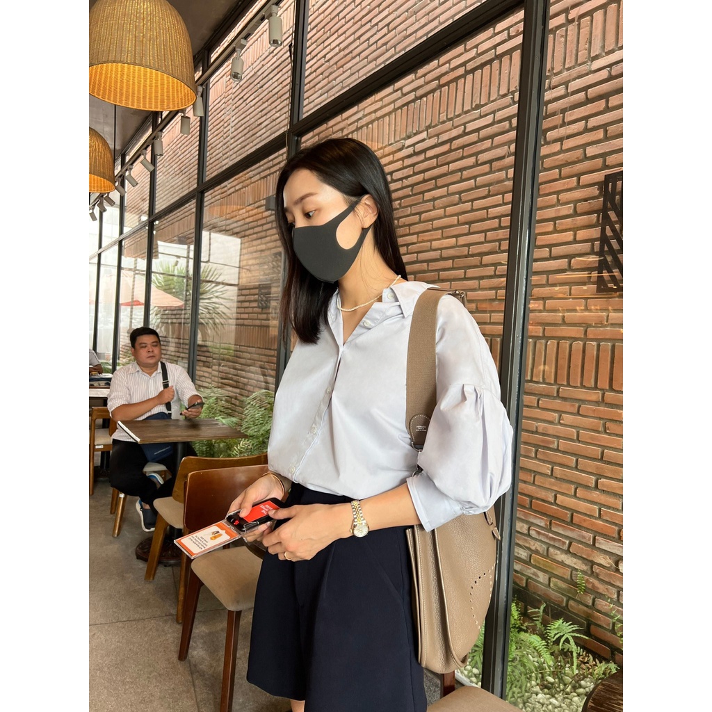 Áo Somi Cotton Form Rộng E.studio Tay Bồng Lỡ