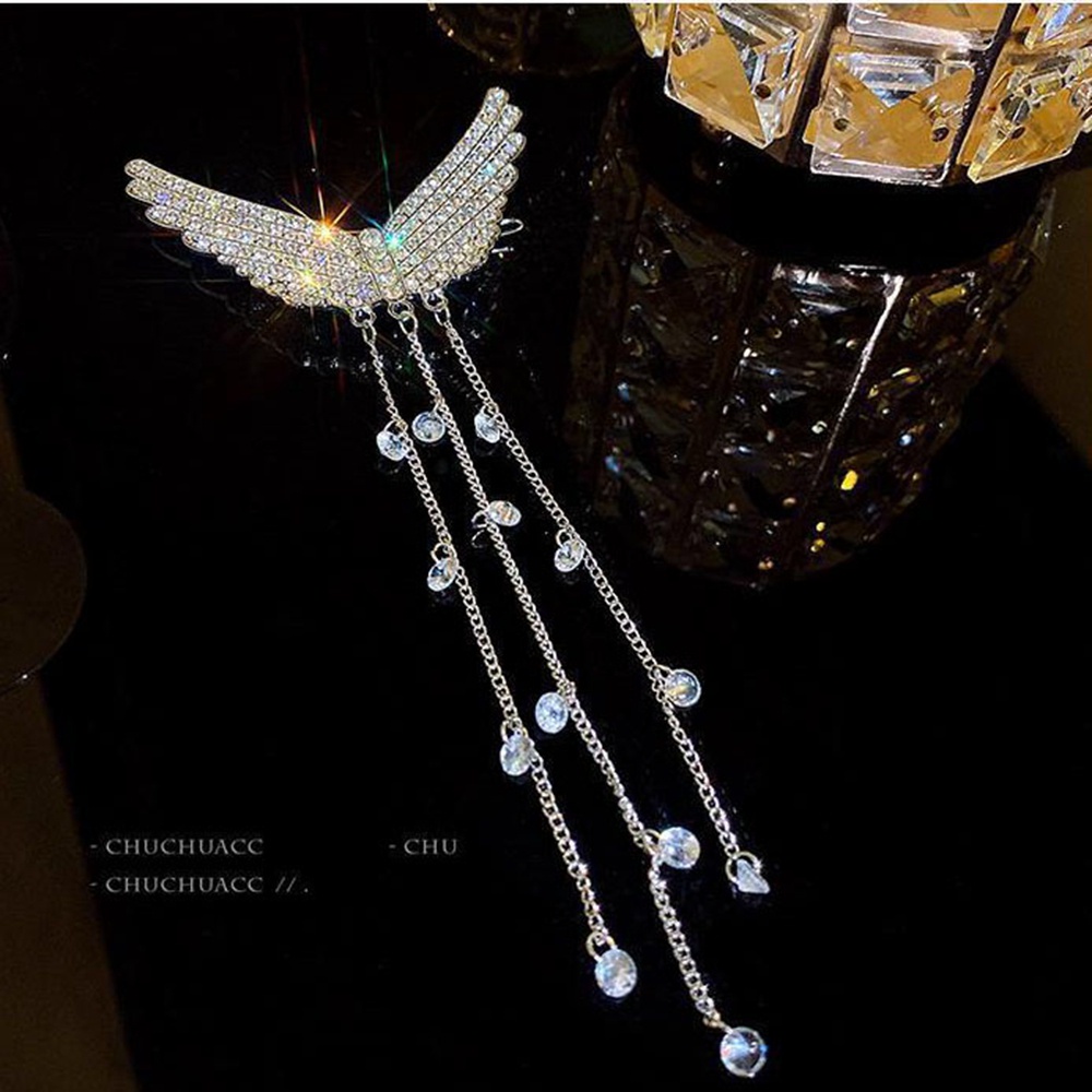 Kẹp Tóc Hình Cánh Thiên Thần Bằng Hợp Kim Phối Tua Rua Nhiều Màu Thời Trang Cho Nữ