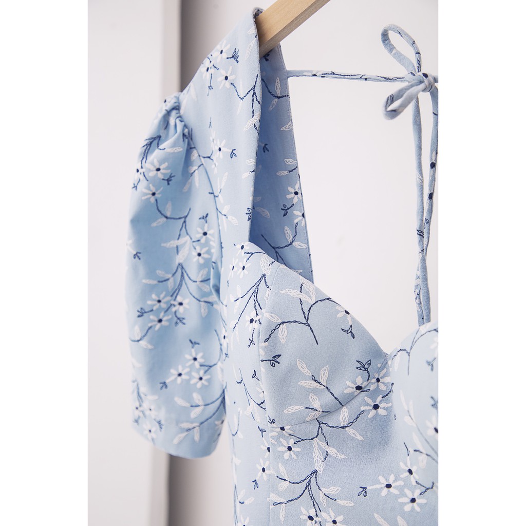 [Mã SKAMSALEP6 giảm 10% tối đa 100K đơn 150K] SÒ VINTAGE - AMORY Đầm hoa xòe tay phồng | BigBuy360 - bigbuy360.vn