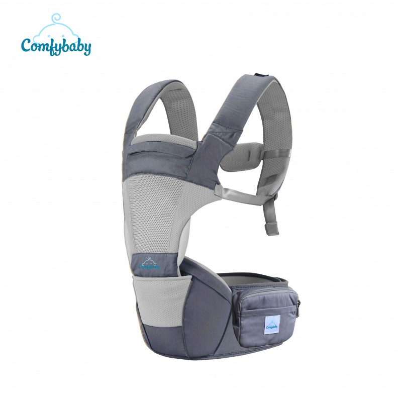 Địu ngồi cao cấp 4 tư thế 2 in 1 Air Mesh Comfybaby - Màu Ghi