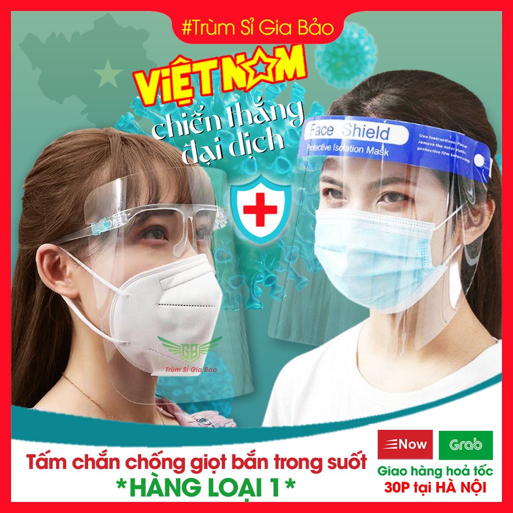 Kính Chống Giọt Bắn Phòng Dịch FACE SHIELD 🌟HÀNG SẴN 🌟 Kính Chắn Giọt Bắn Cao Cấp Loại 1 Y Tế Người Lớn ,Trẻ Em.