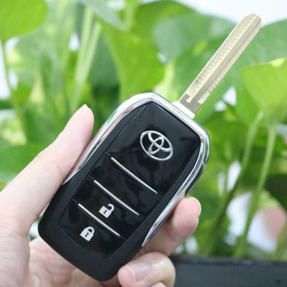 Vỏ chìa khóa ô tô Toyota gập , thay thế vỏ chìa khóa Toyota Vios 2015 -2019 - TOY676B2