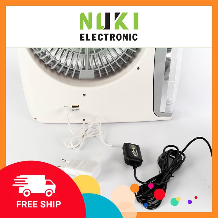 [NOWSHIP - GRAB] Quạt bàn đa năng tích hợp sạc điện năng lượng mặt trời Nuki N283