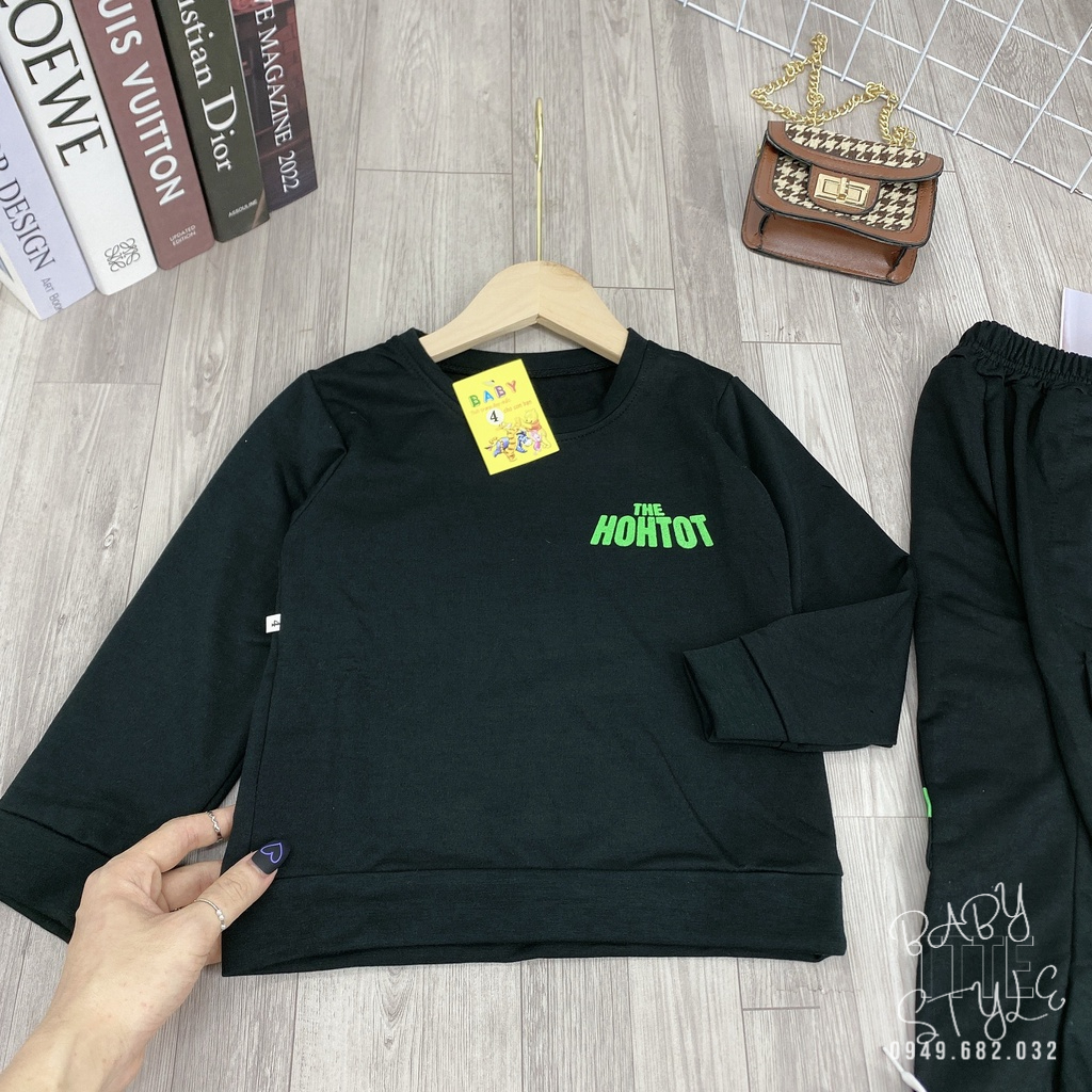 Bộ quần áo thu đông bé trai "HOHTOT" 14-45kg, bộ dài tay cho bé 4-14 tuổi. Vải dày dặn, co giãn tốt. B41