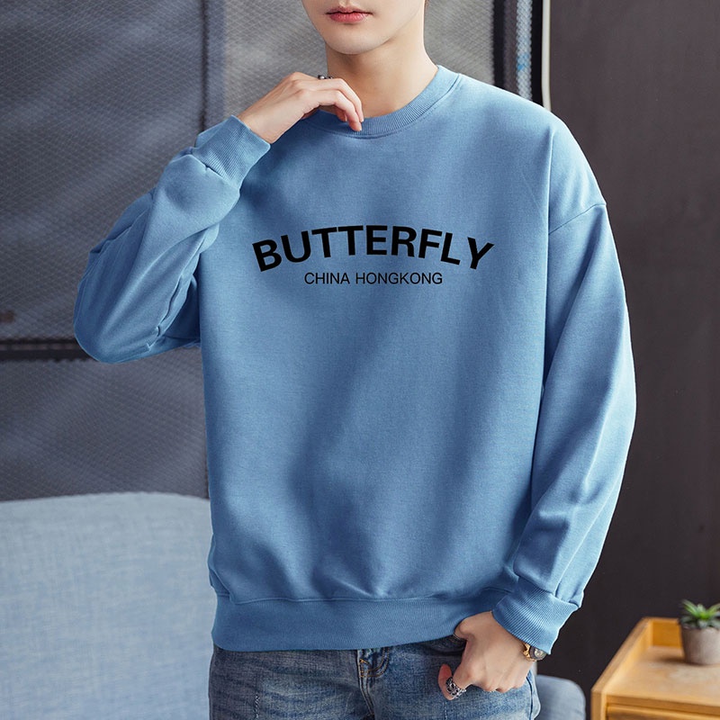 Áo nỉ dài tay cổ tròn in chữ thời trang nam tính