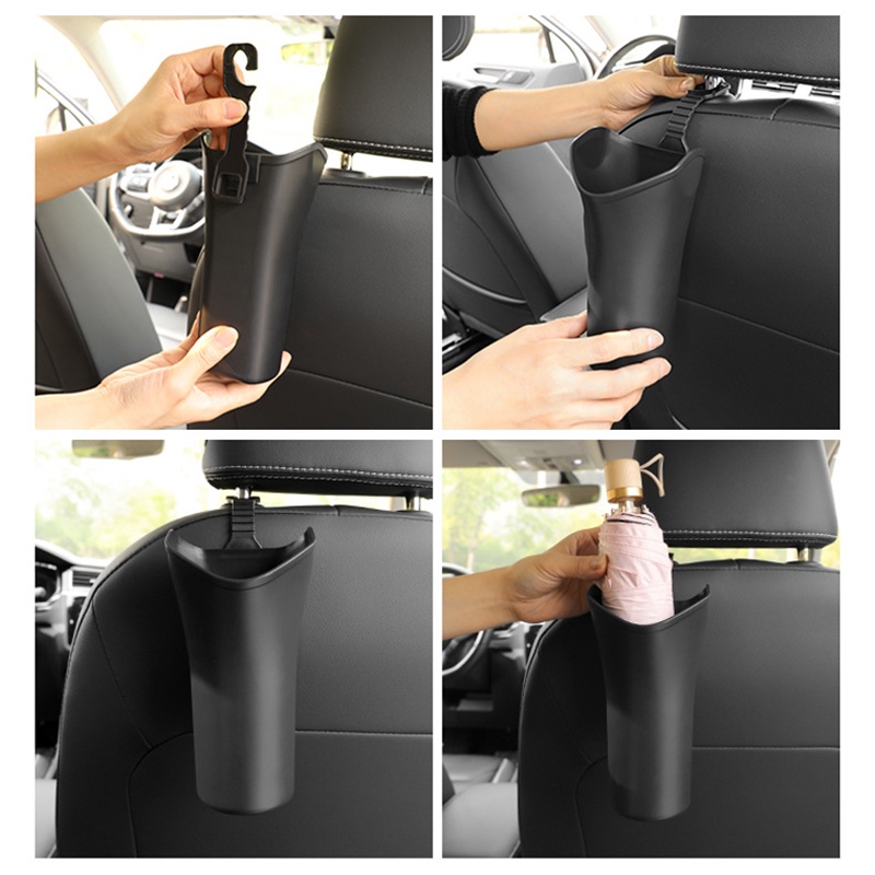 Thùng Đựng Rác Bằng Nhựa Có Móc Treo Gắn Lưng Ghế Xe Hơi Tiện Dụng